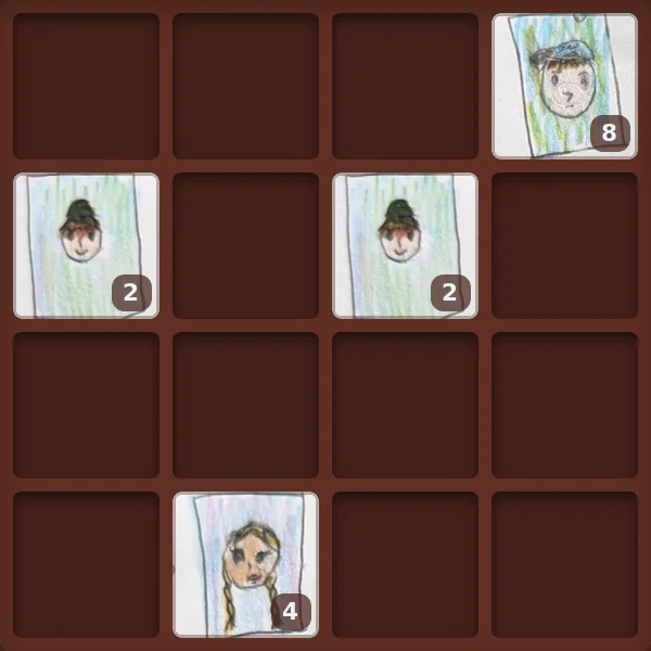 Two Jerrys in the second row with an empty cell between them, a Harry in the top right corner, and a Mary in the bottom row.